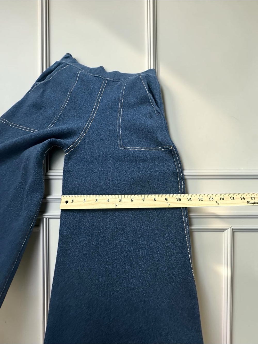 Zara High Rise Wide Leg Knit Pull On Pants.
Denim Blue. Size : Small - Picture 7 of 11